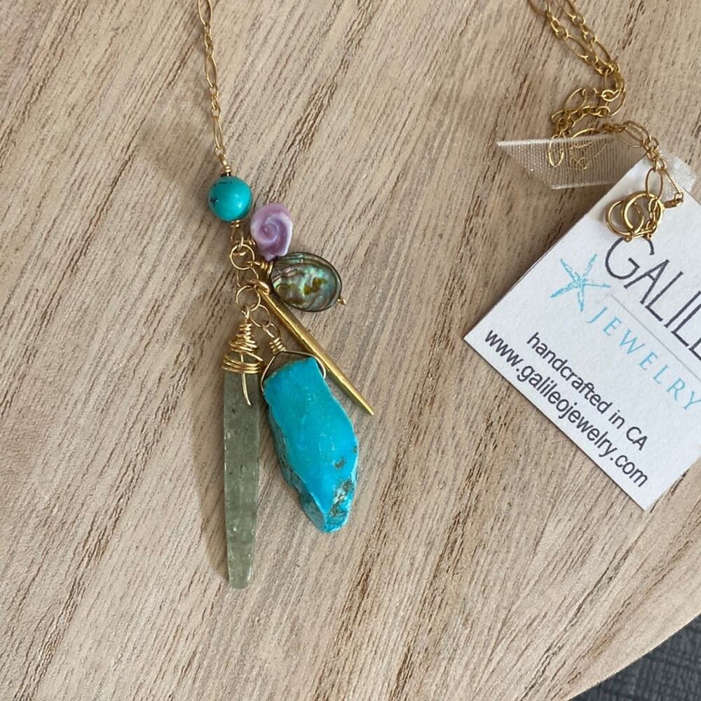 Galileo necklace 18k plated Turquoise